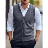 Men’s V-Neck Sleeveless Knit Cardigan