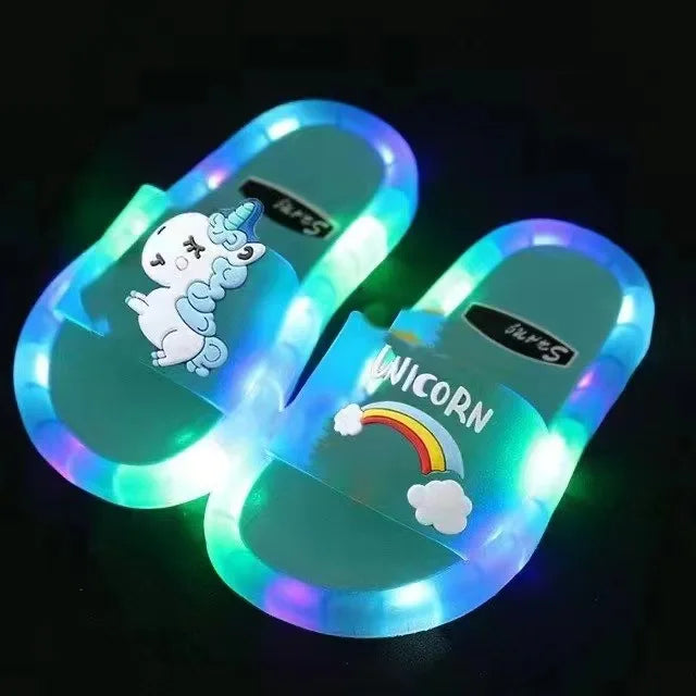 Luminous Unicorn LED Light-Up Slippers