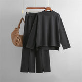 Women’s Knitted Long-Sleeve Pullover & Wide-Leg Pant Set