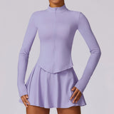Women’s Slim-Fit Yoga Jacket & Tennis Dress Set