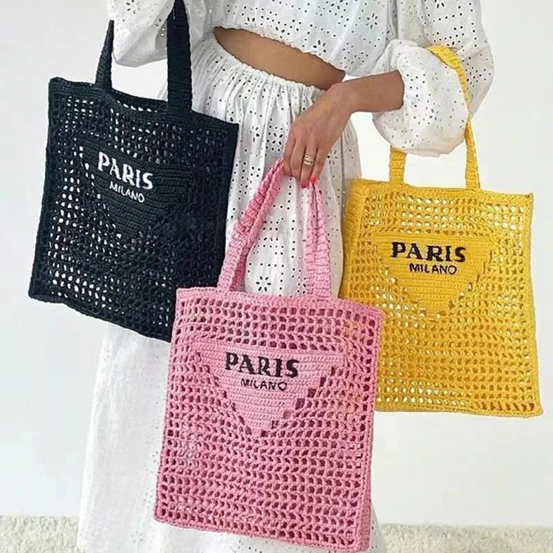 Women’s Straw Tote Bag with Shoulder Straps