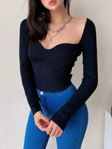 Casual Women’s Deep Neckline Top