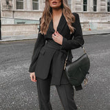 Women’s V-Neck Business Suit Set