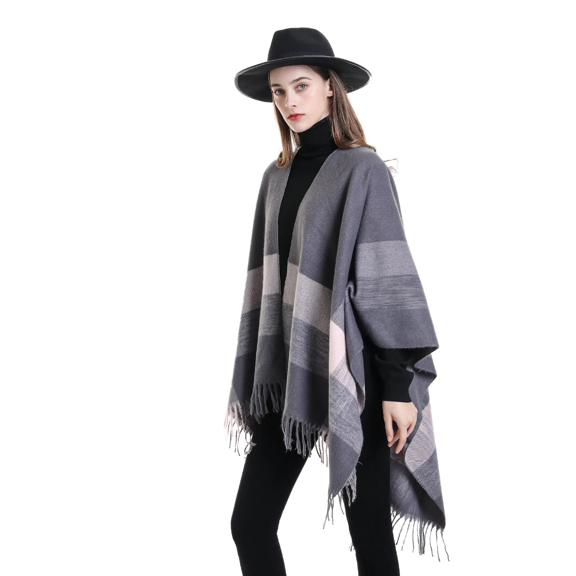 Women’s Boho Open-Front Poncho
