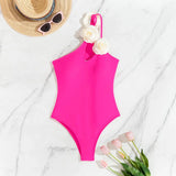 Floral V-Neck One-Piece Swimsuit
