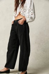 Women Barrel Jeans Fashion Wide Leg
