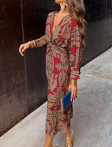 Women’s Floral V-Neck Maxi Dress