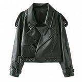 Women’s Short PU Leather Jacket