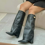 Women’s Chunky Heel Knee-High Booties
