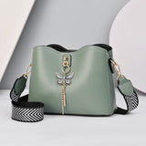 Pendant PU Leather Crossbody Bag