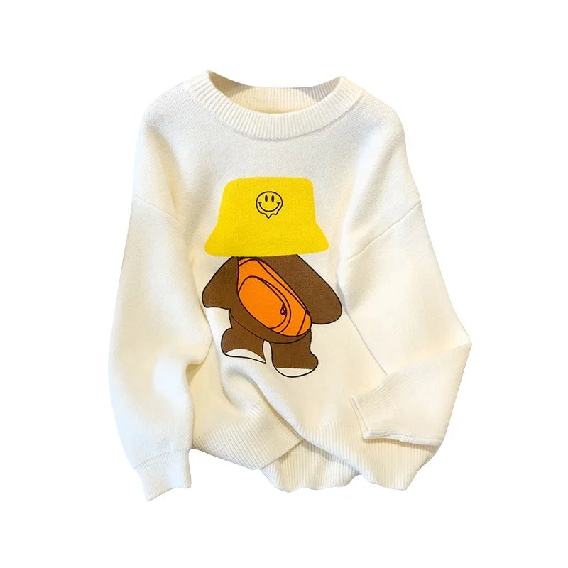 Women Smiling Face Sweater for winter season