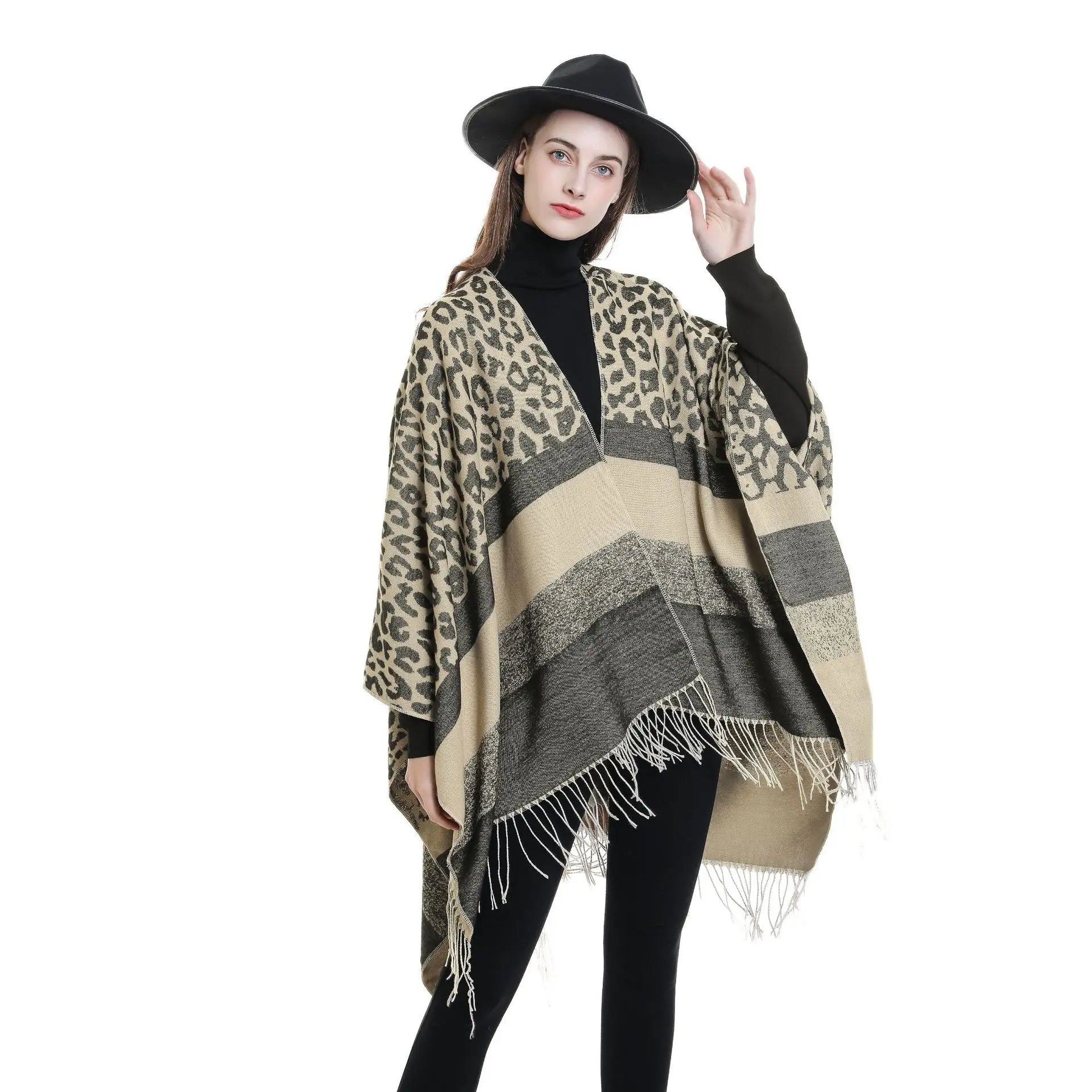 Women’s Boho Open-Front Poncho
