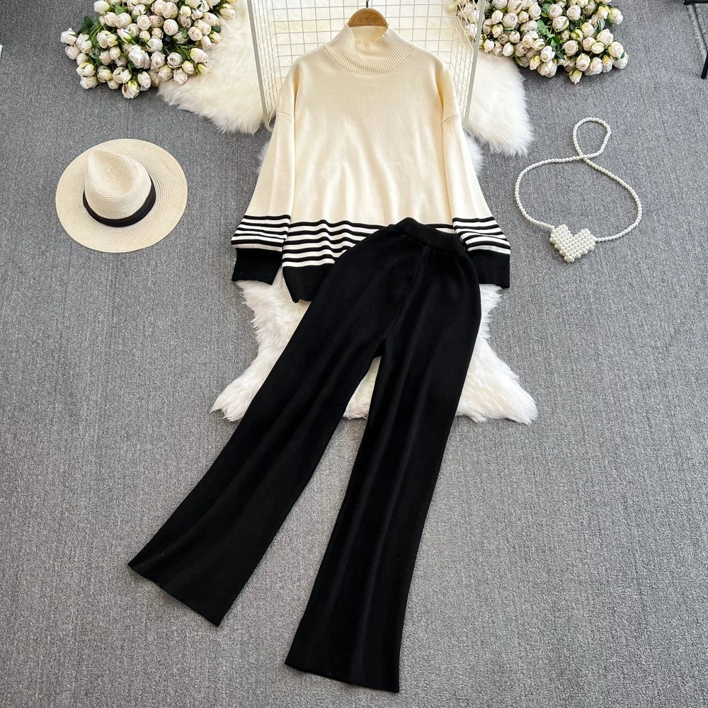 Women’s Long-Sleeve Color-Block Loungewear Set