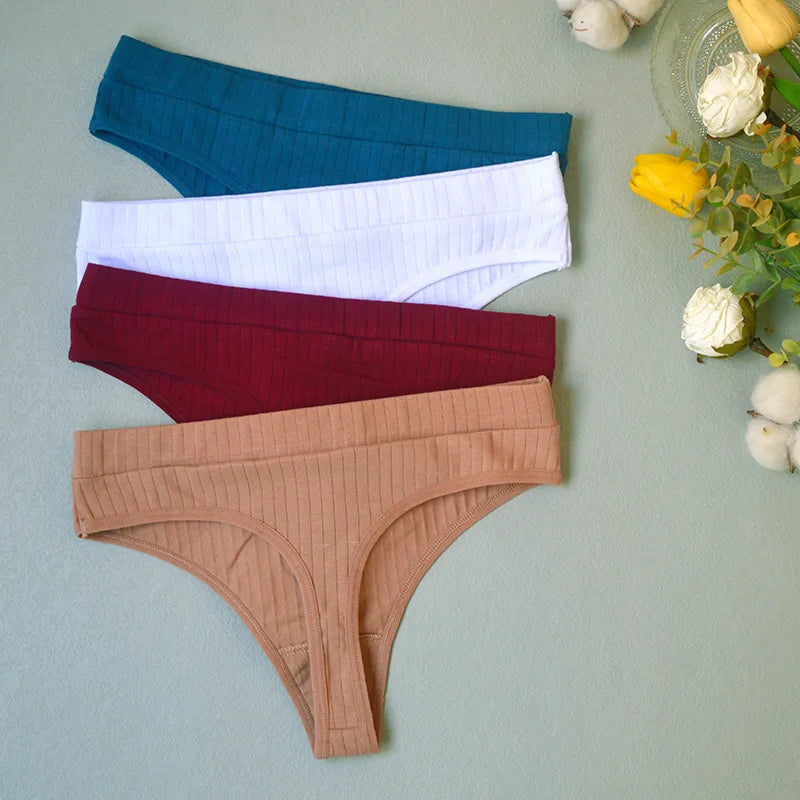 Mid-Rise Plus Size Seamless Cotton Thong