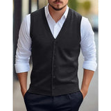 Men’s V-Neck Sleeveless Knit Cardigan
