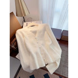 Women V-neck Knitted Cardigan With Waist Cinching Short Women's Sweater for winter season