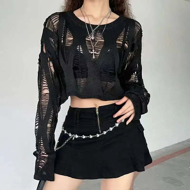 Lightweight Mesh Knit Pullover