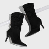 Women's Four Short BootsThin Heel Pointed Breathable Elastic boots for winter season