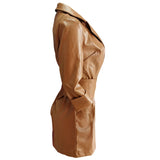Women's Dress Pure Faux Leather Ladies Jacket-Dress  for winter season