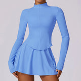 Women’s Slim-Fit Yoga Jacket & Tennis Dress Set