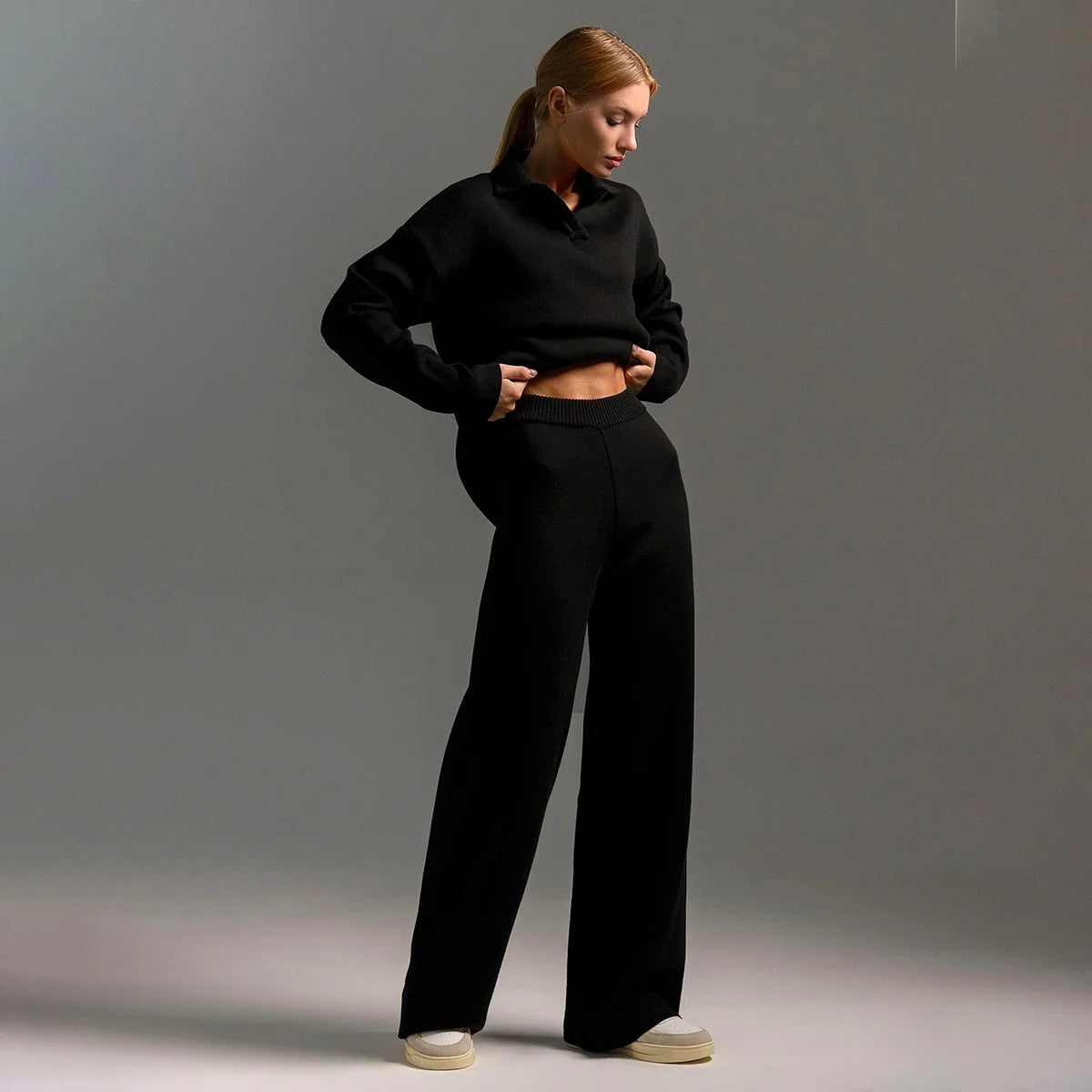 Women’s Two-Piece Knitted Pullover Set