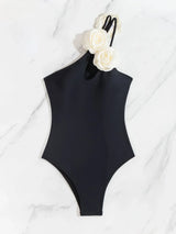 Floral V-Neck One-Piece Swimsuit