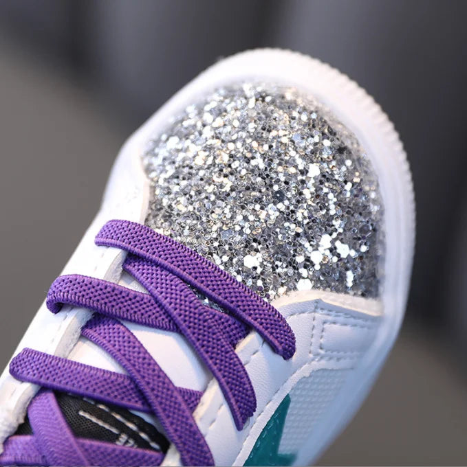Girls’ Glitter Star Slip-On Shoes