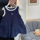 Summer Sleeveless Casual Skirt Dress for Baby Girls