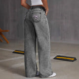 High Waist Straight Leg Denim Jeans