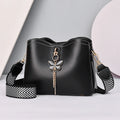 Pendant PU Leather Crossbody Bag