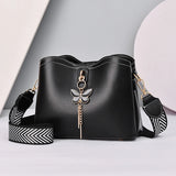 Pendant PU Leather Crossbody Bag