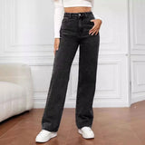Wide Leg Washed Color Jeans