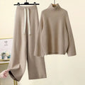 Women’s Two-Piece Turtleneck Knit Sweater and Wide-Leg Pants Set
