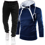 Solid Mens Gym Sports Long Sleeve Casual Tooling 2 Piece Sets Sportswear Hip Hop Sweatshirts Men Sets
