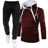 Solid Mens Gym Sports Long Sleeve Casual Tooling 2 Piece Sets Sportswear Hip Hop Sweatshirts Men Sets