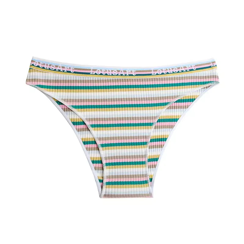 Low Waist Striped Female Underpants Comfortable Underwear Women Intimate Lingerie Seamless Cotton Panties Women's Cotton Panties
