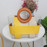 Ladies Transparent Jelly Handbag with Contrast Color