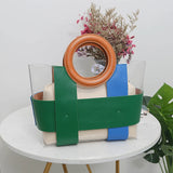 Ladies Transparent Jelly Handbag with Contrast Color