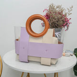 Ladies Transparent Jelly Handbag with Contrast Color