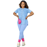 Trendy Casual Solid Color Sports Two-Piece Set