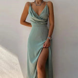 Elegant Sleeveless Ruched Maxi Dress