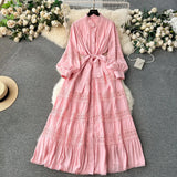 Mini Long-Sleeved A-Line Chiffon Dress