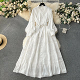 Mini Long-Sleeved A-Line Chiffon Dress