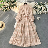 Mini Long-Sleeved A-Line Chiffon Dress