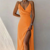 Elegant Sleeveless Ruched Maxi Dress