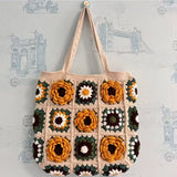 Women’s Handmade Crochet Square Tote Bag