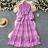 Mini Long-Sleeved A-Line Chiffon Dress