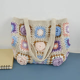 Women’s Handmade Crochet Square Tote Bag