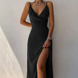 Elegant Sleeveless Ruched Maxi Dress