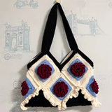 Women’s Handmade Crochet Square Tote Bag